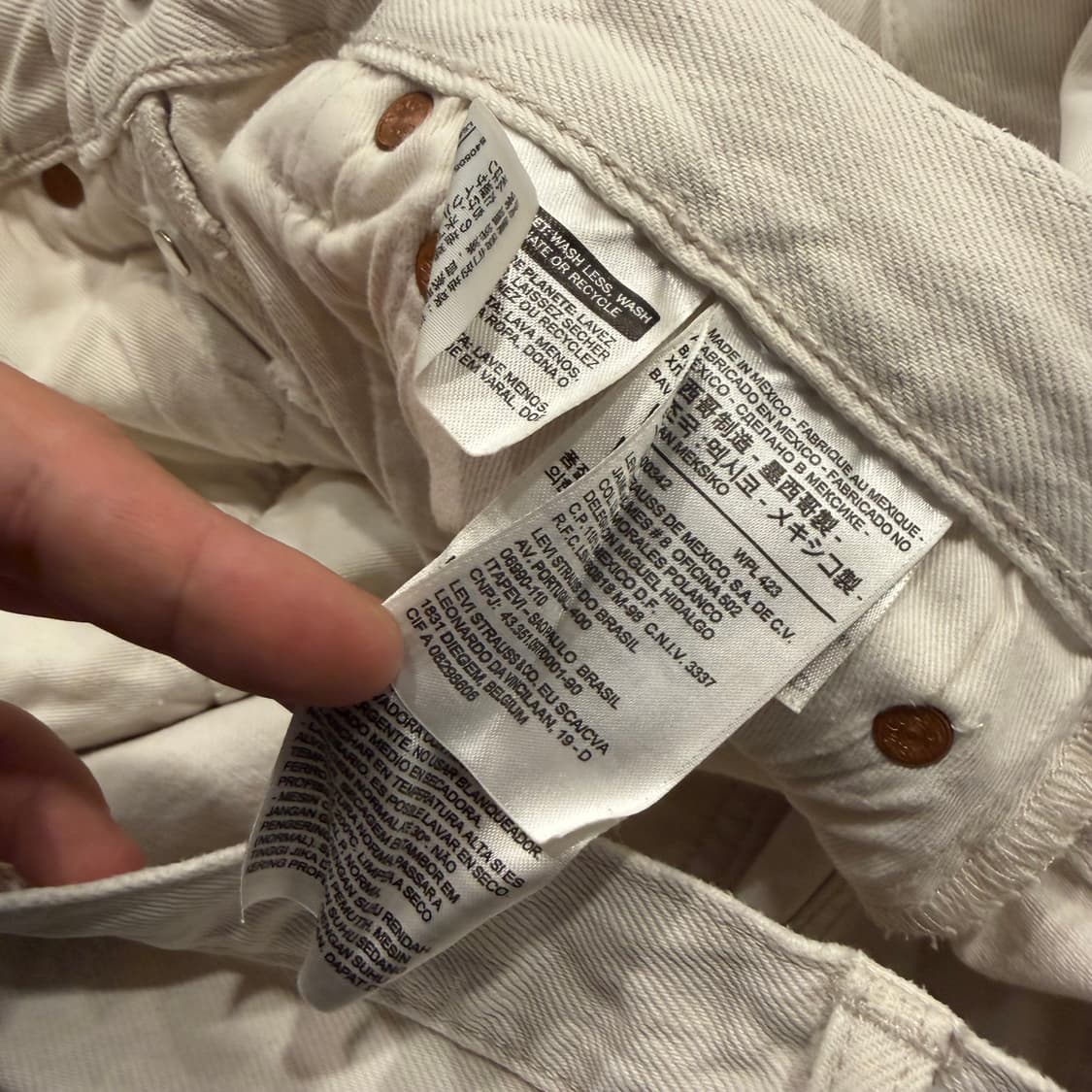 [32x34] 리바이스 501 화이트 데미지 워싱 면바지 B253 상품이미지8