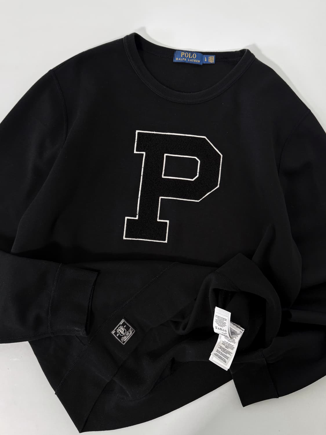 로 랄프로렌 루즈핏 신형 P로고 블랙 스웻 셔츠 상품이미지2