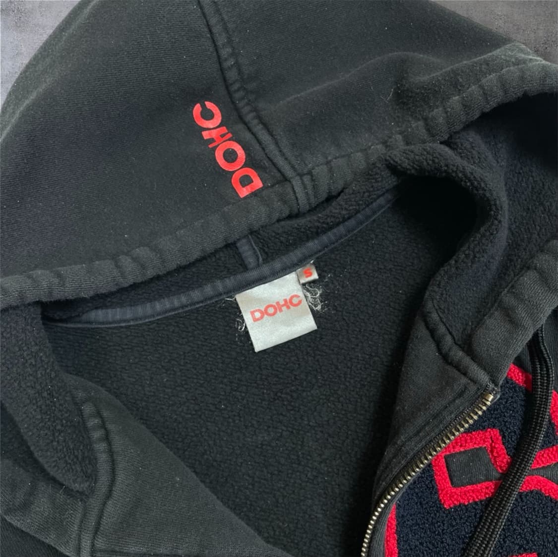 도호 DOHC 블랙 로고 크롭 후드 집업 S 상품이미지3