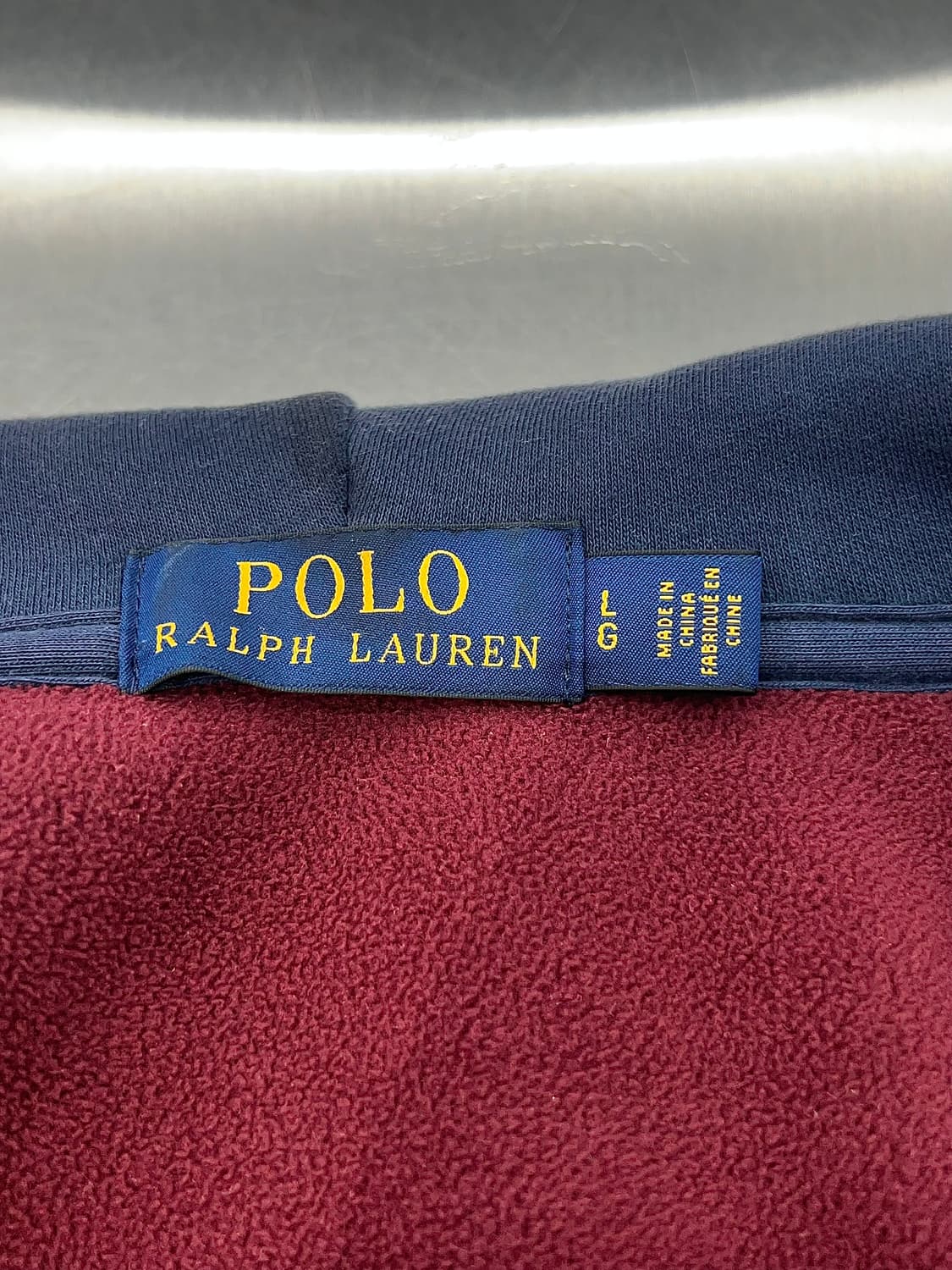 폴로 랄프로렌 딥 블루 버건디포니 코튼 후디 집업 상품이미지7