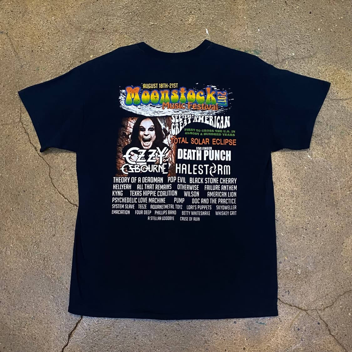 미국 빈티지 문스탁페스티벌 굿즈티 락티셔츠 반팔티 상품이미지6