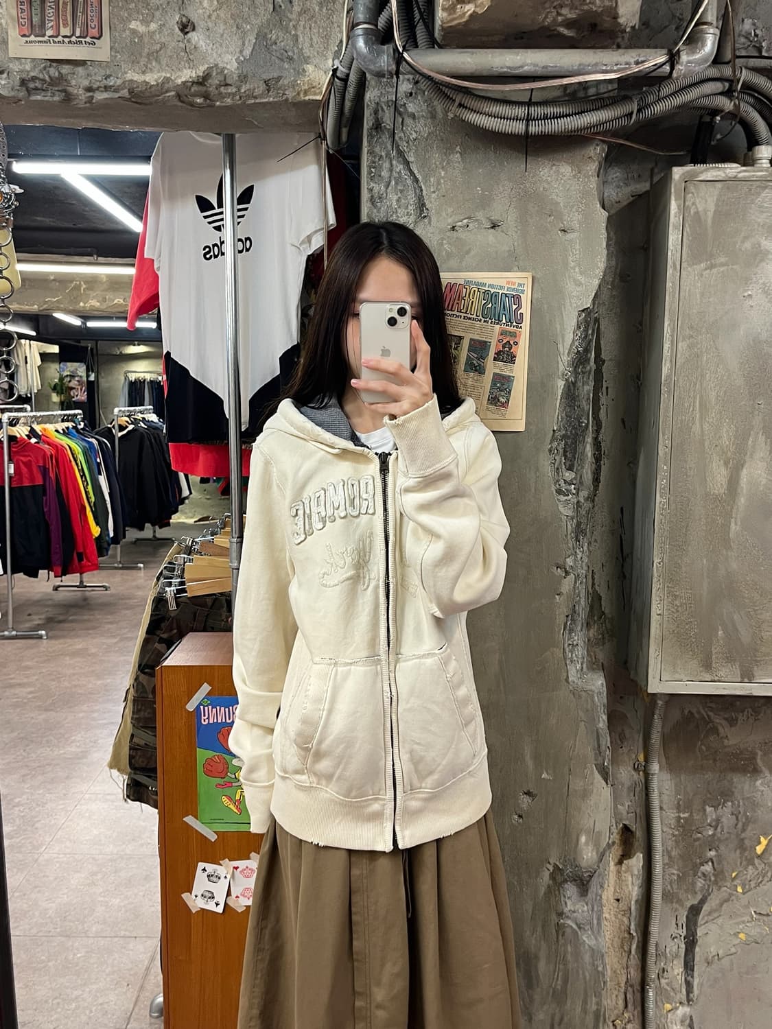 아베크롬비 후드집업 아이보리 M #csz1295 상품이미지2