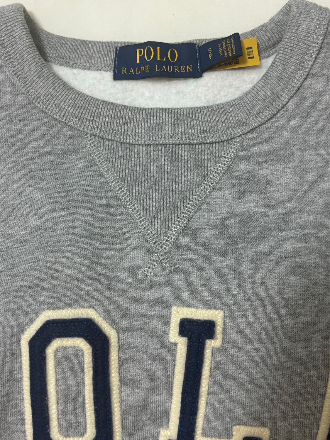 폴로 스펠아웃 로고 맨투맨 그레이 상품이미지3