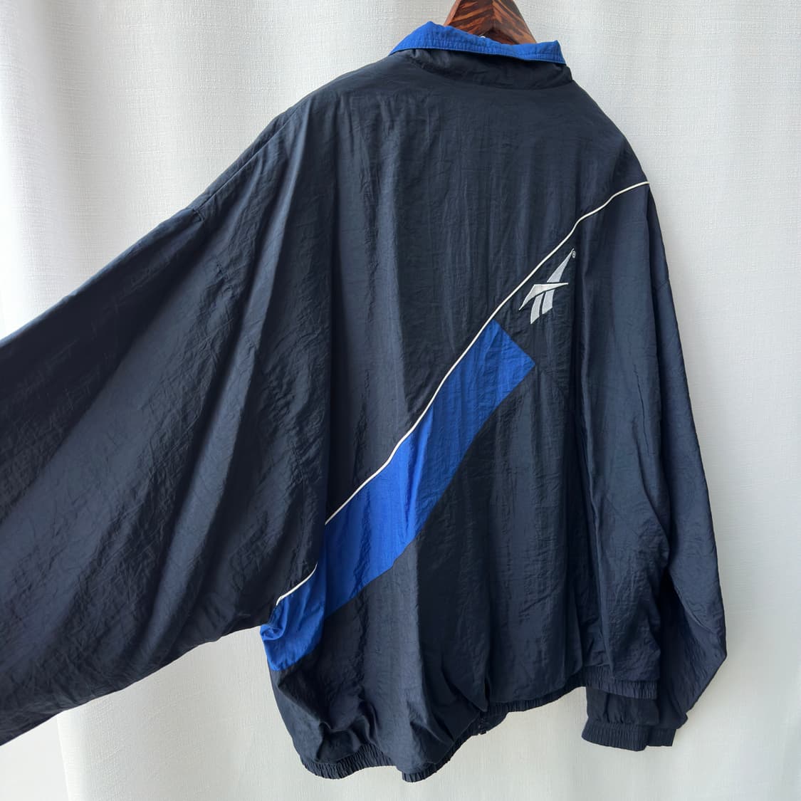 90s 올드 리복 자수 로고 바람막이 자켓 네이비 블루 XXL 상품이미지7