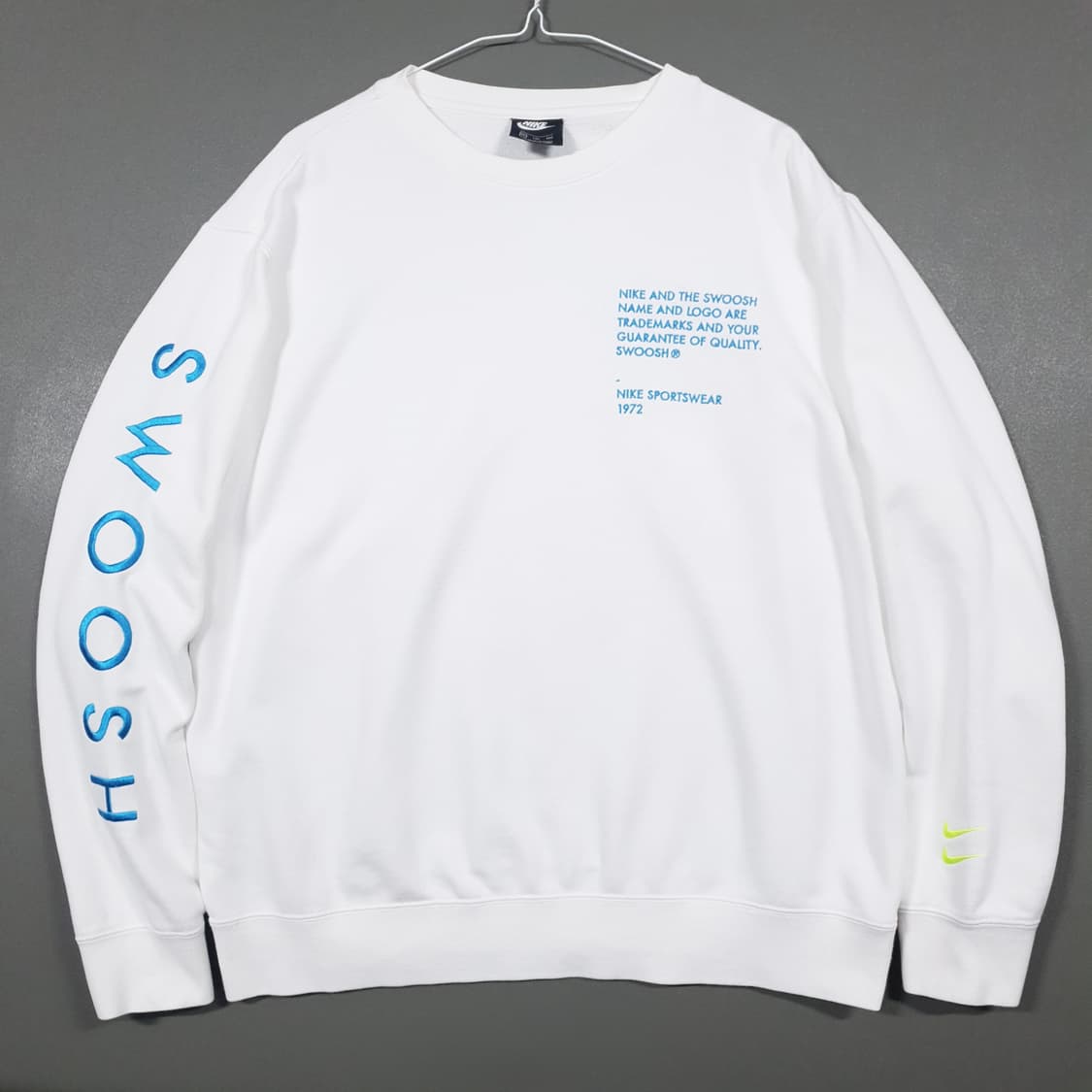 2XL) 나이키 NSW 더블 스우시 프렌치테리 화이트 맨투맨 스웻 110 상품이미지1