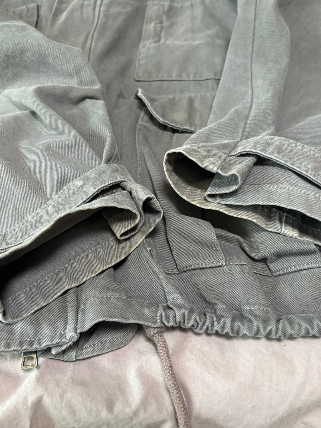 빈티지 포켓 후드 야상 자켓 차콜 상품이미지2