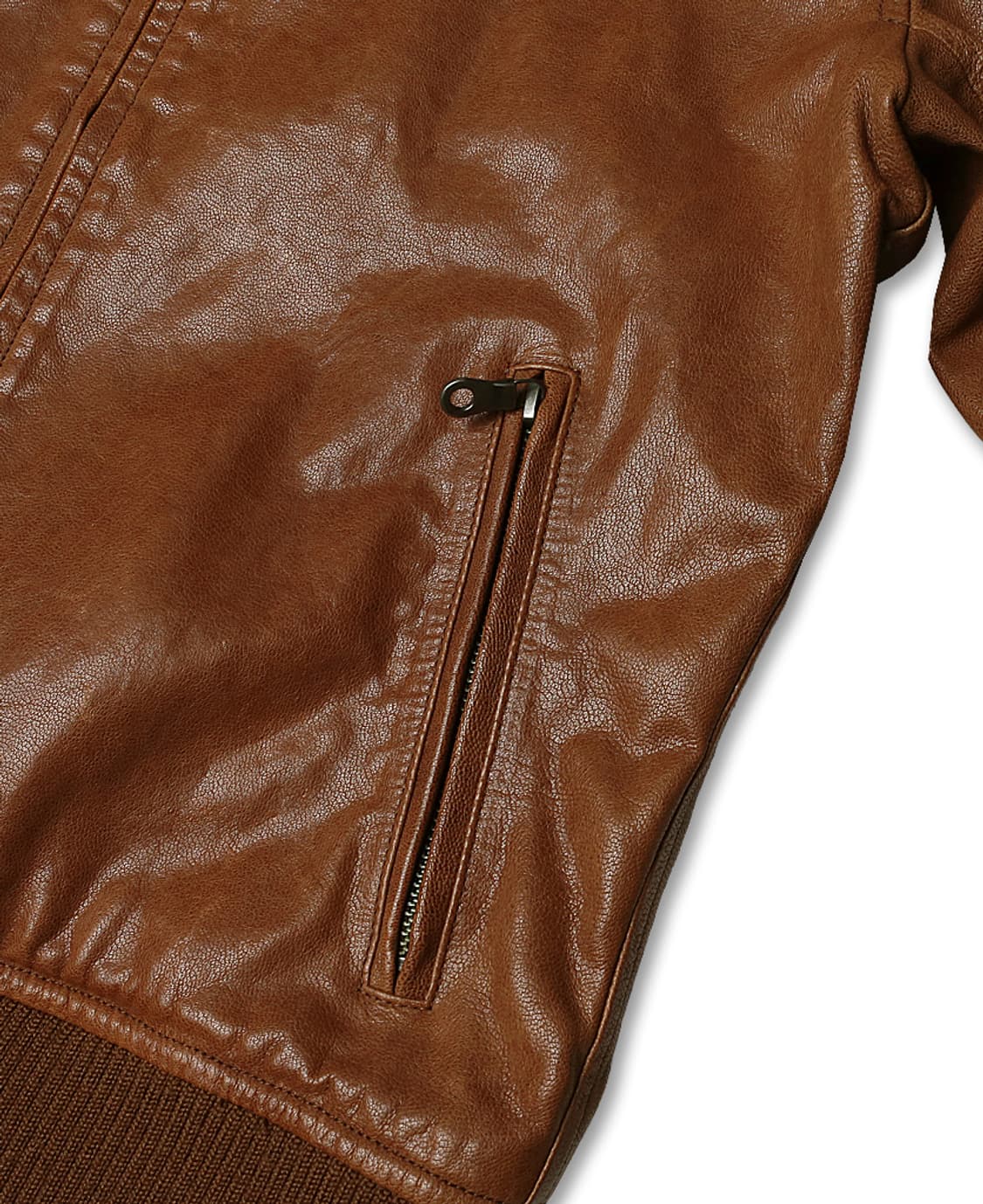 에토네 [Etonne] 염소 가죽 슬림 A2 항공 자켓 상품이미지4