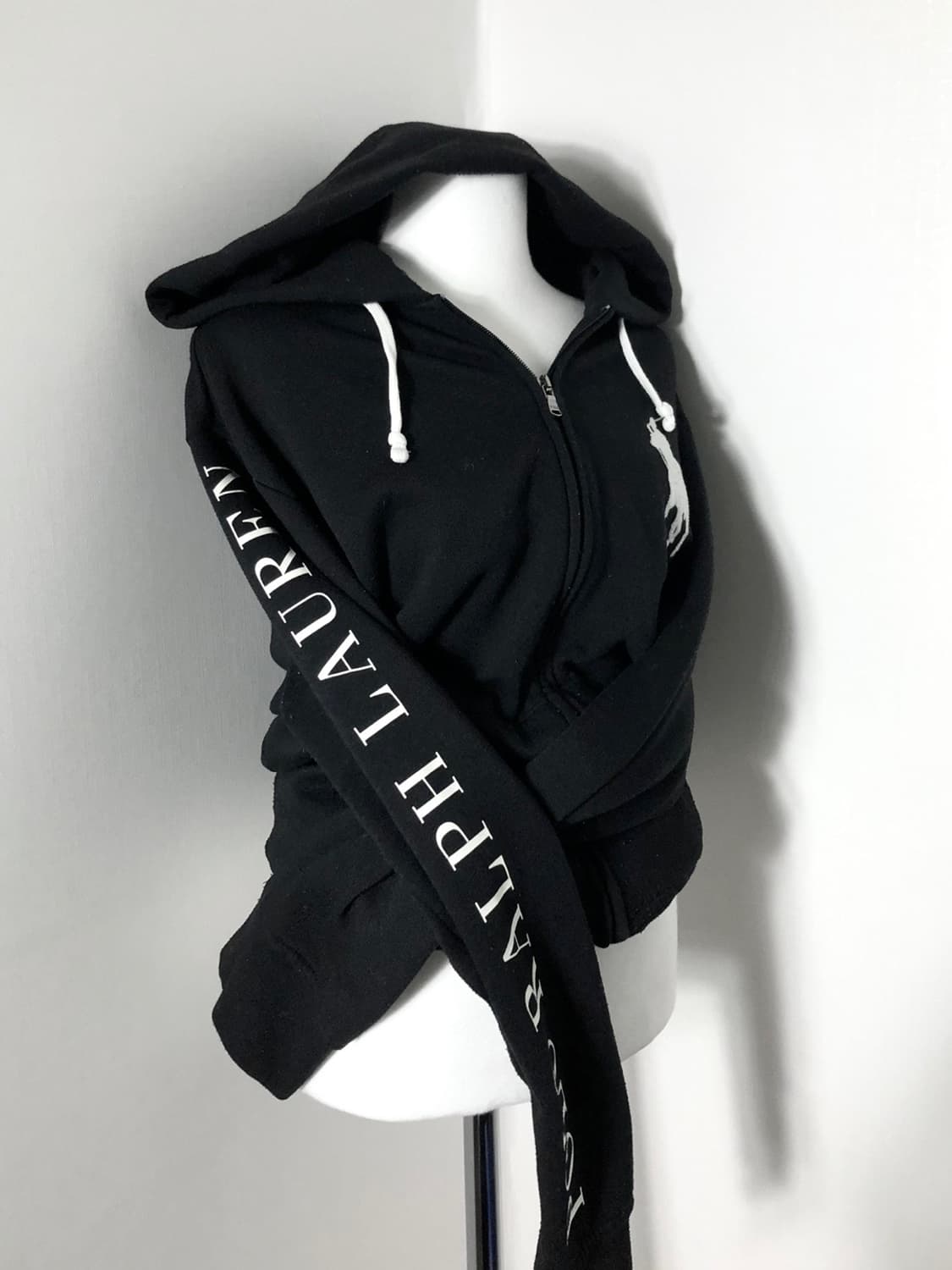 폴로 레터링 빅포니 후드집업 상품이미지3