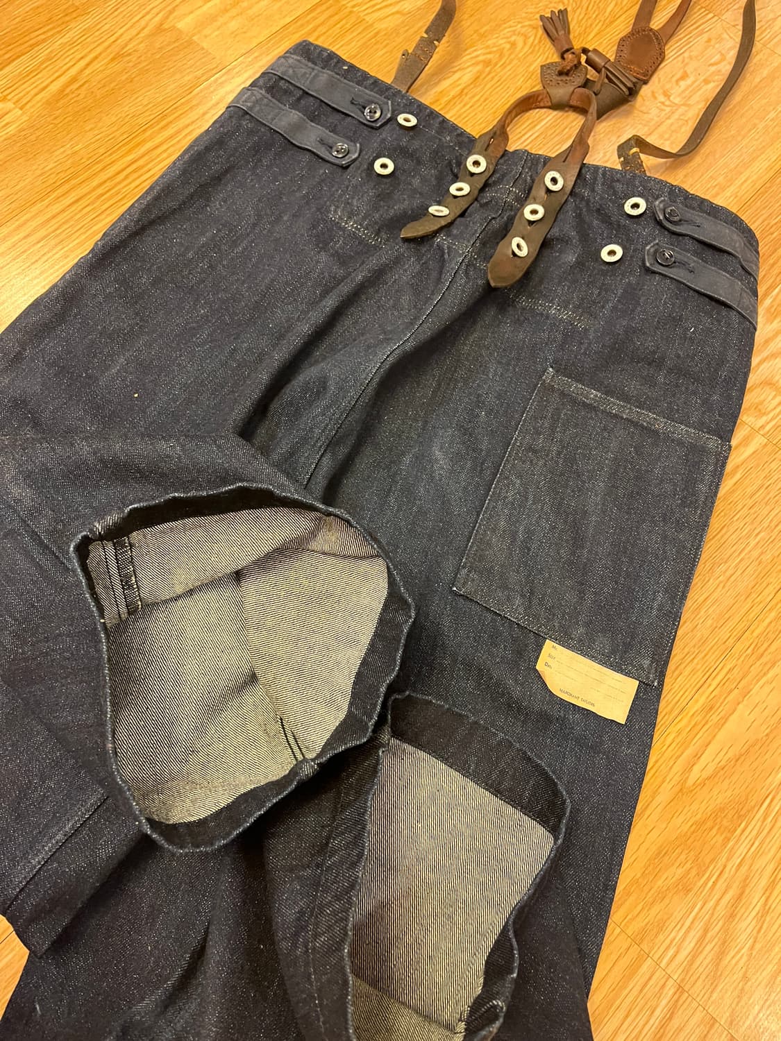 캐피탈 12 온즈 데님 7 스타 서스펜더 팬츠 인디고 상품이미지5