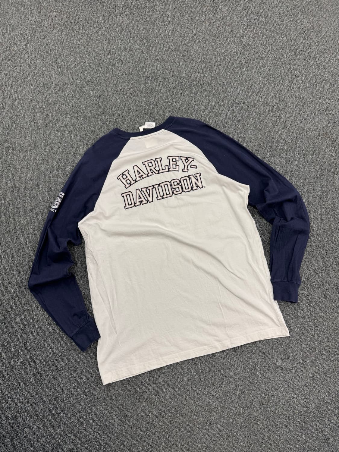 할리데이비슨 빈티지 넘버1자수 래글런 롱슬리브 상품이미지4