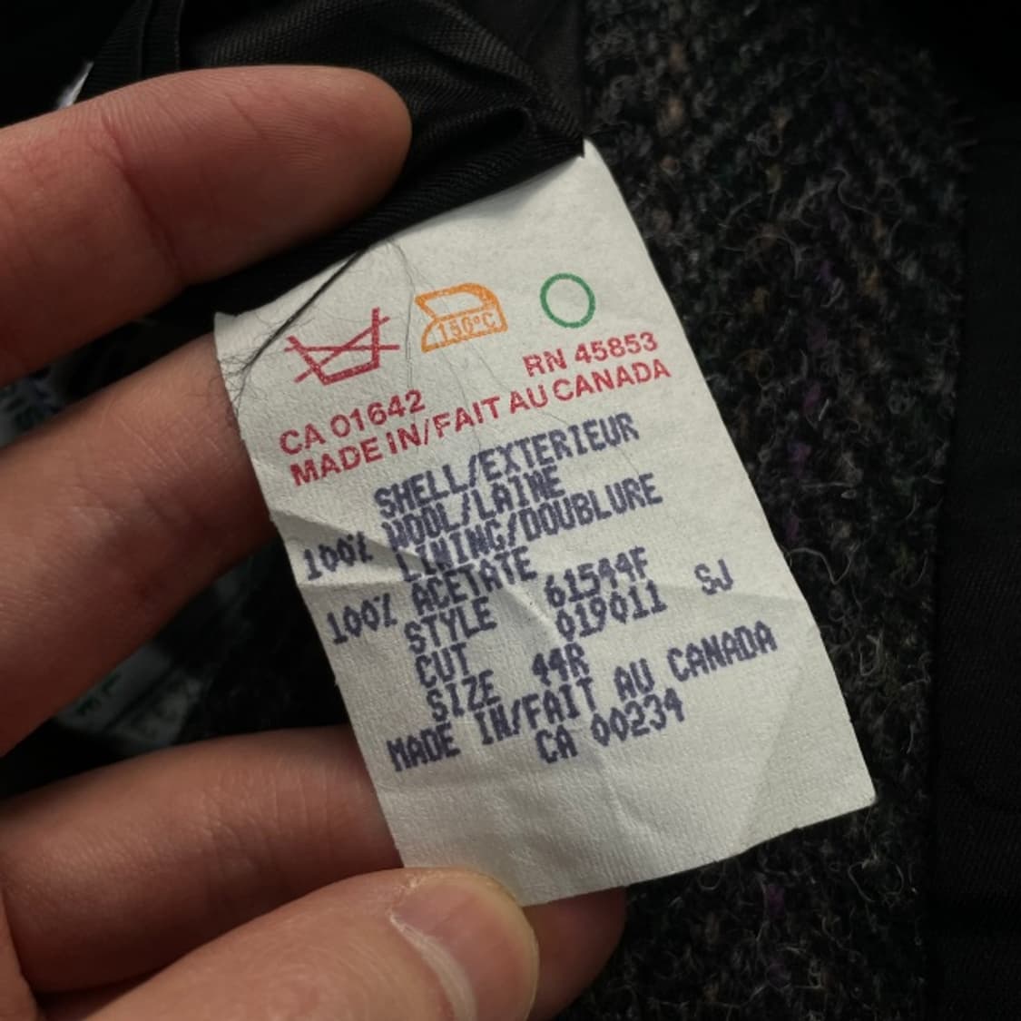 100 캐나다 빈티지 해리스 트위드 해링본 울 블레이저 자켓  상품이미지4