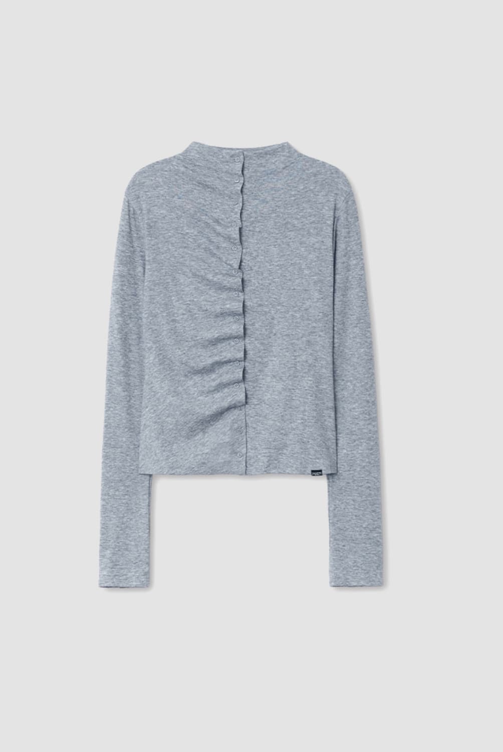 시메트릭퍼센트 버튼 셔링 저지 탑 가디건 그레이 상품이미지1