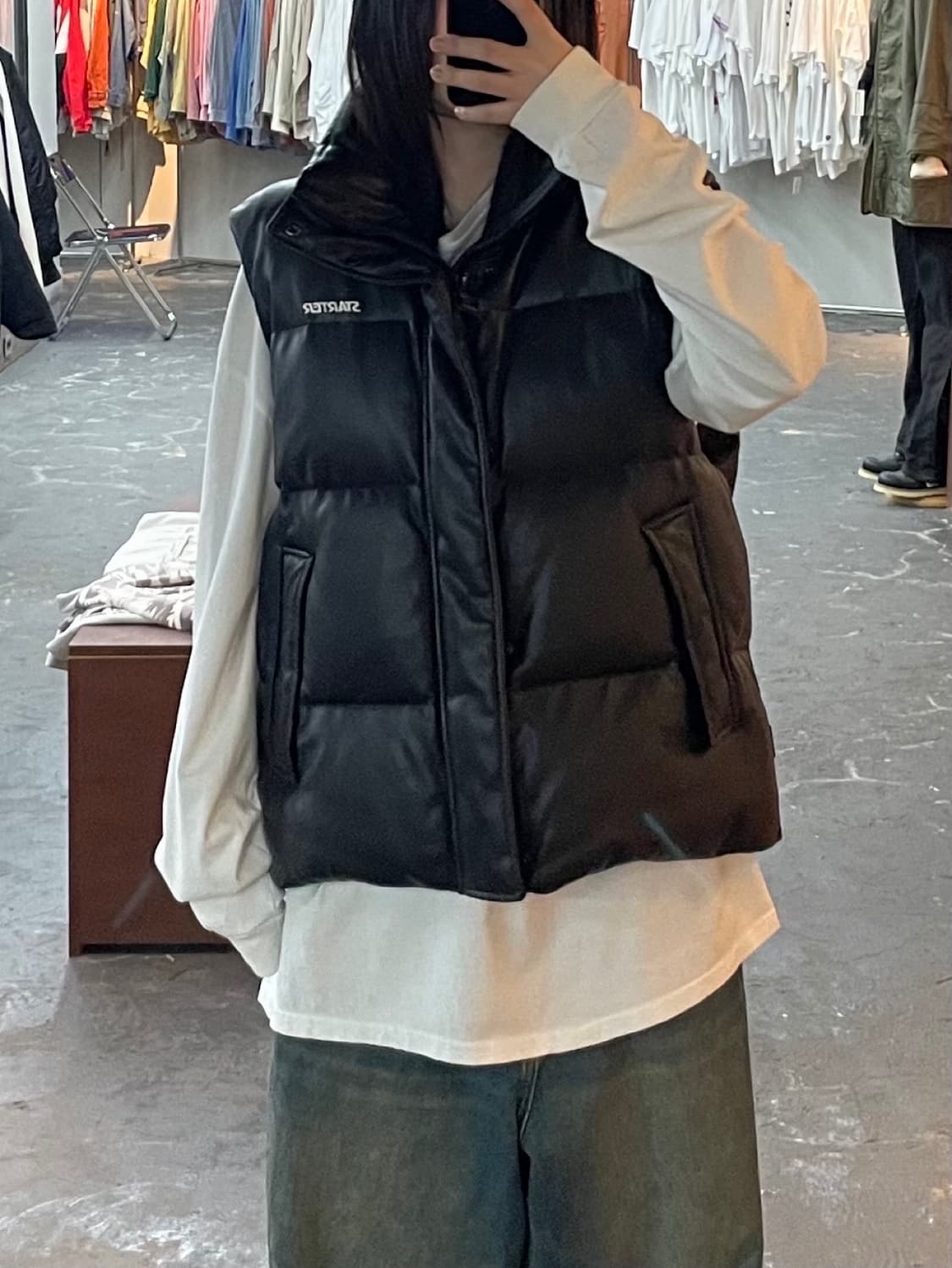 스타터 레더 다운 베스트 H1446 상품이미지1