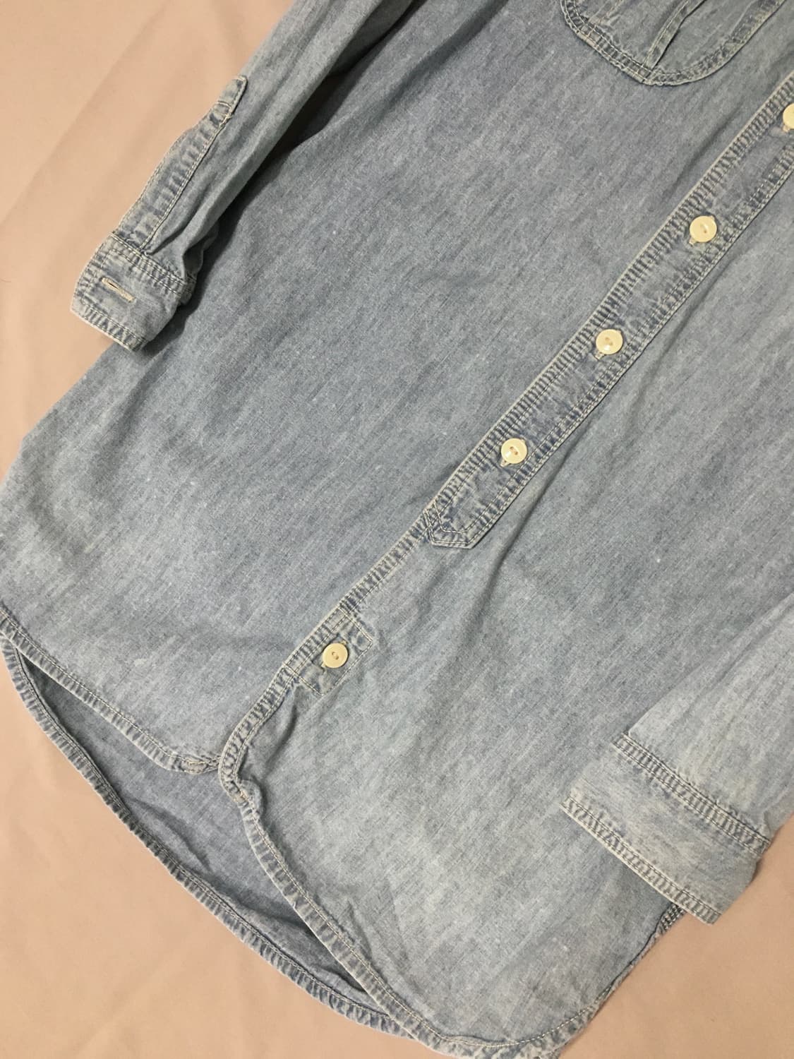 급처! 빔스 보이 데님 롱 셔츠 원피스 상품이미지3