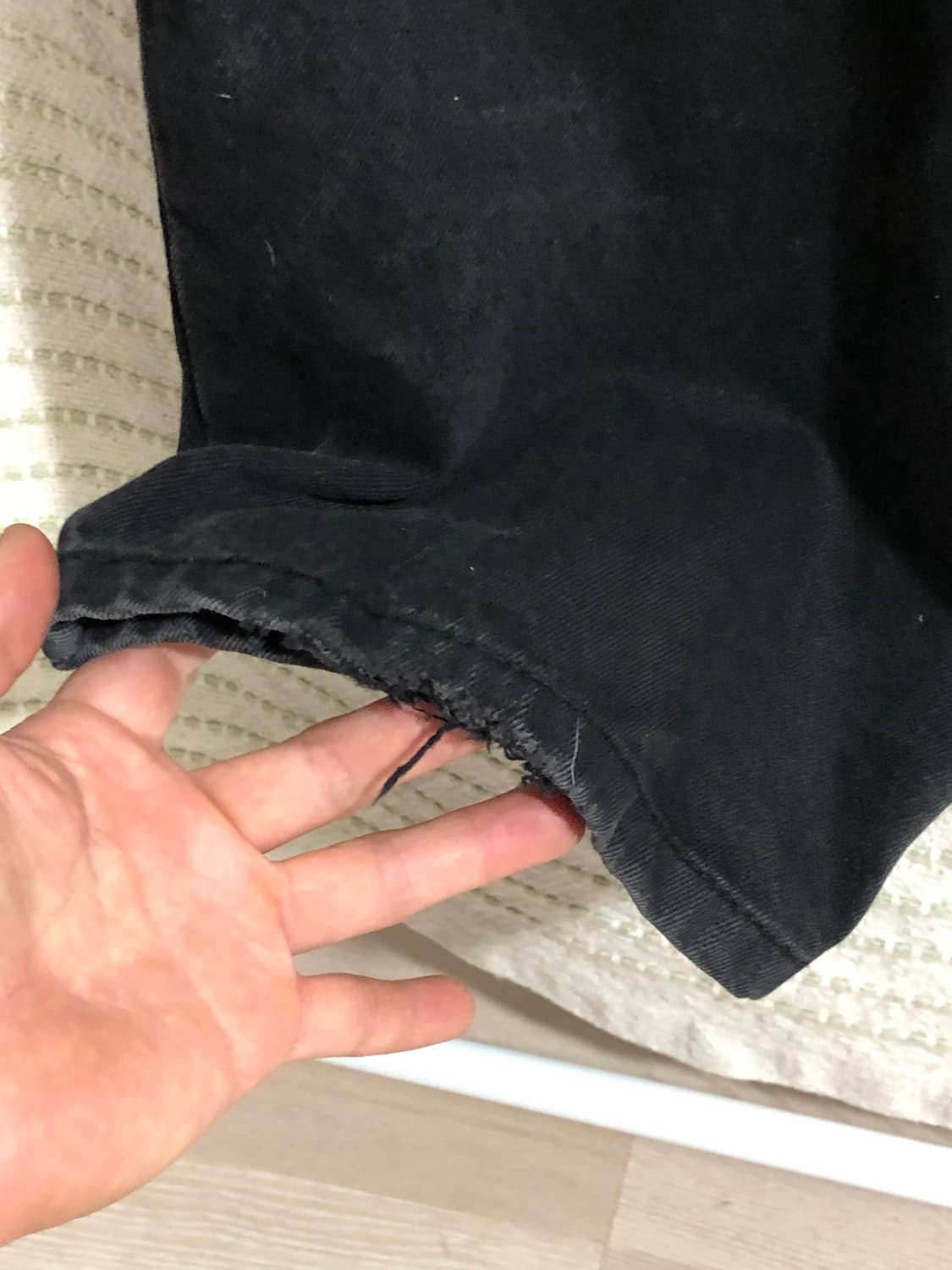 스튜디오톰보이 원턱 세미 와이드 블랙진 흑청 데님 청바지 상품이미지5