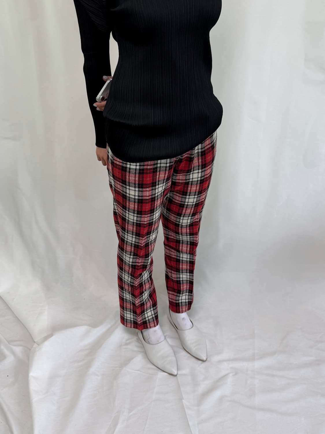 폴스미스 울 린넨 체크 바지 상품이미지2