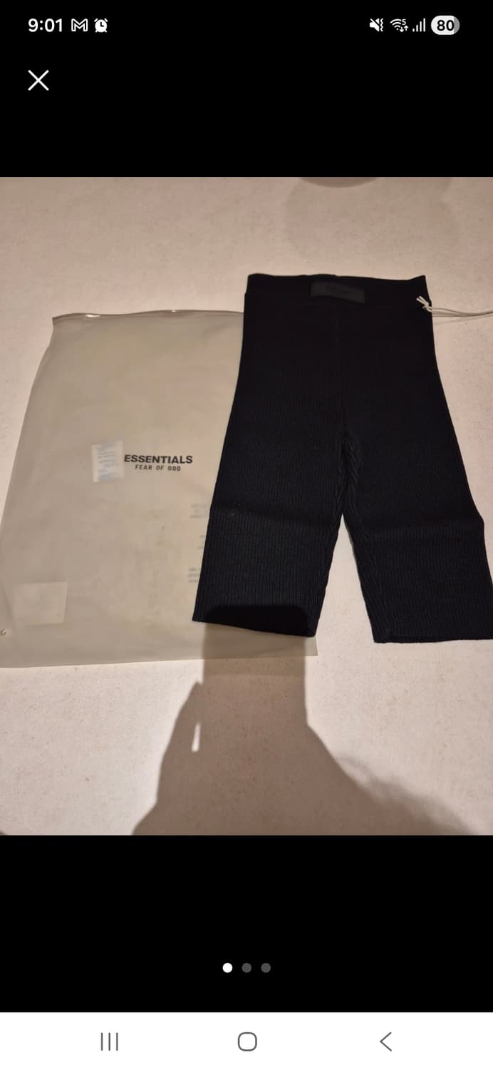 Fear of God 에센셜 와플 바이커 쇼츠 블랙 사이즈 S 상품이미지1