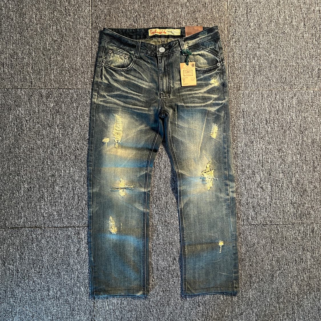 VEGA DENIM 빈티지 워싱 데미지 데님 팬츠 상품이미지1