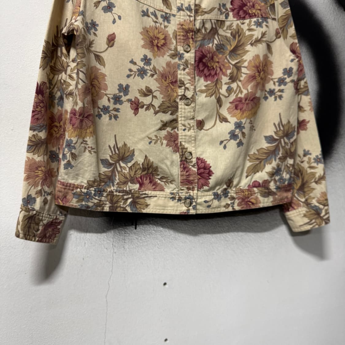 VTG 빈티지 뮤트톤 플라워 패턴 코튼 셔츠 자켓 상품이미지4