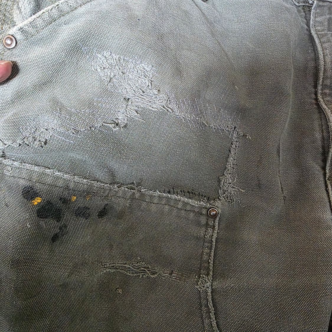 [38X32] 빈티지 칼하트 더블니 B136MOS 워크팬츠 M-5 보로 상품이미지3