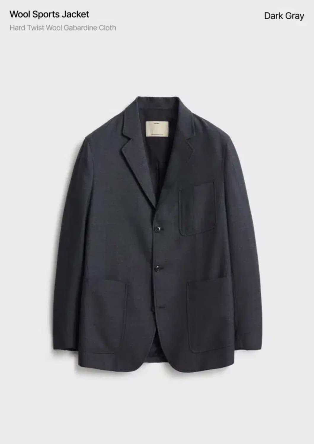 [2]포터리(POTTERY) 울 스포츠 자켓/팬츠 셋업 다크그레이 상품이미지1