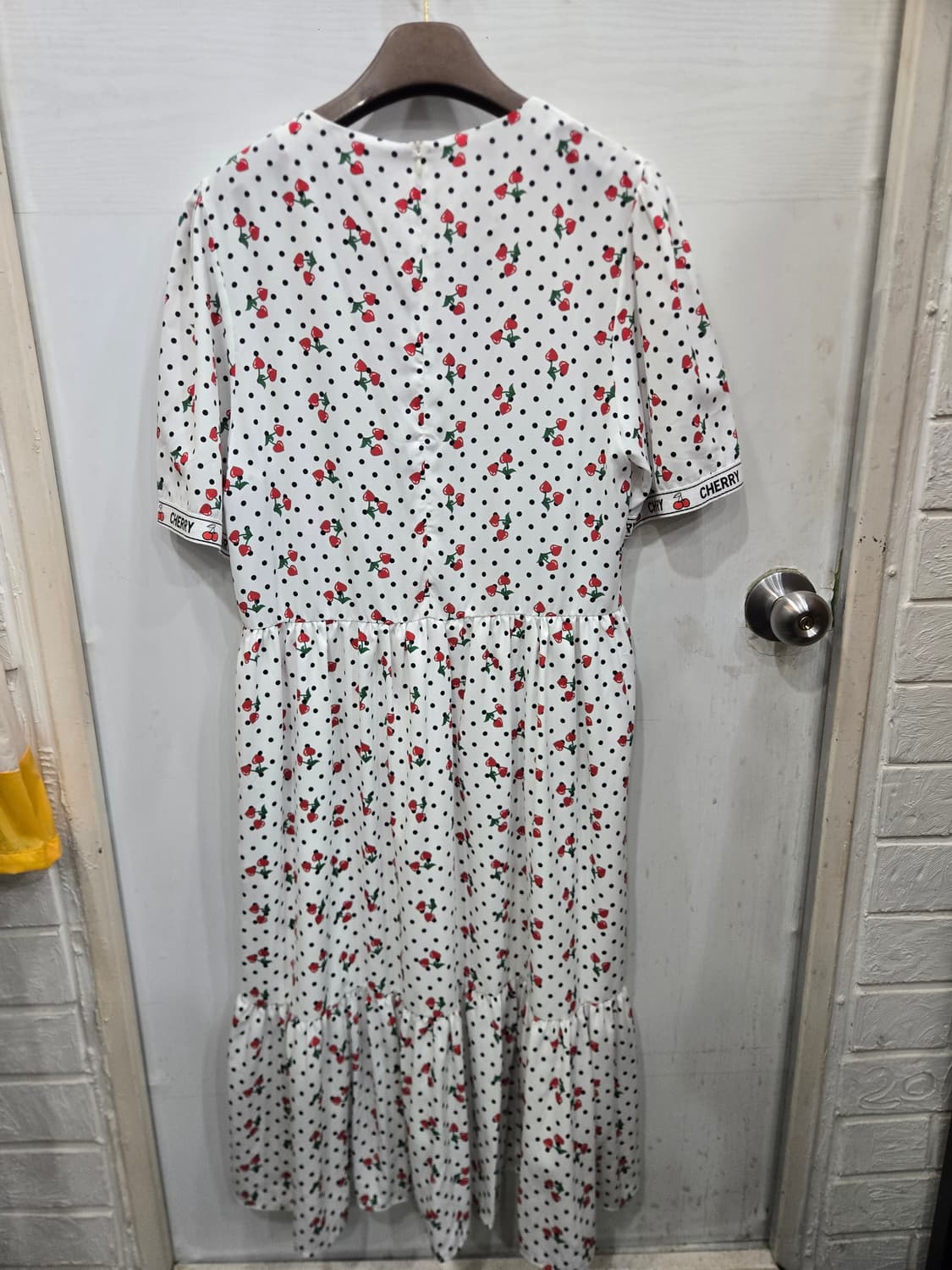 S,90,크게나옴)) 체리 도트 롱 원피스! 실물 짱 귀엽고 이뻐용~ 상품이미지4