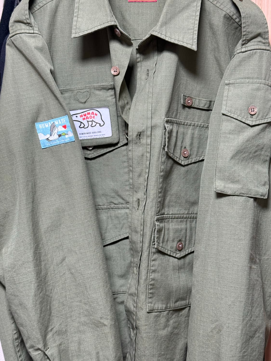 휴먼메이드 카메라맨 셔츠 올리브그린 M 상품이미지2