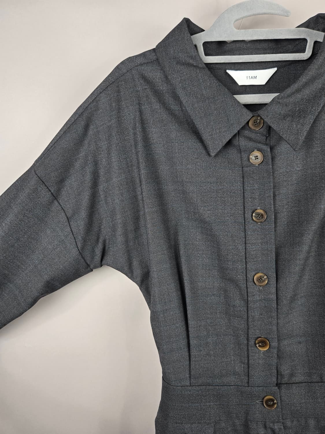 [무료배송]11AM 여성 F 스판 가오리 뒷트임 긴팔 셔츠 미니 원피스 상품이미지3