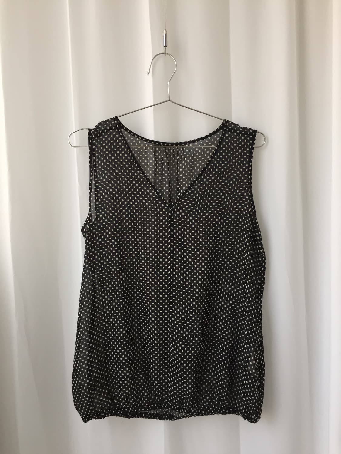 [vintage] Dot mash sleeveless top 상품이미지1