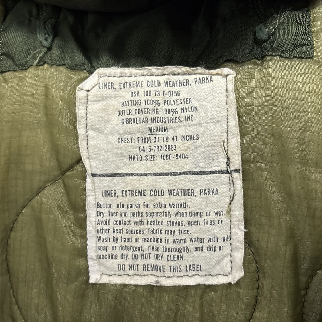 70s 오리지널 밀리터리 M-65 피쉬테일 파카 후드 황금사이즈 N492 상품이미지6