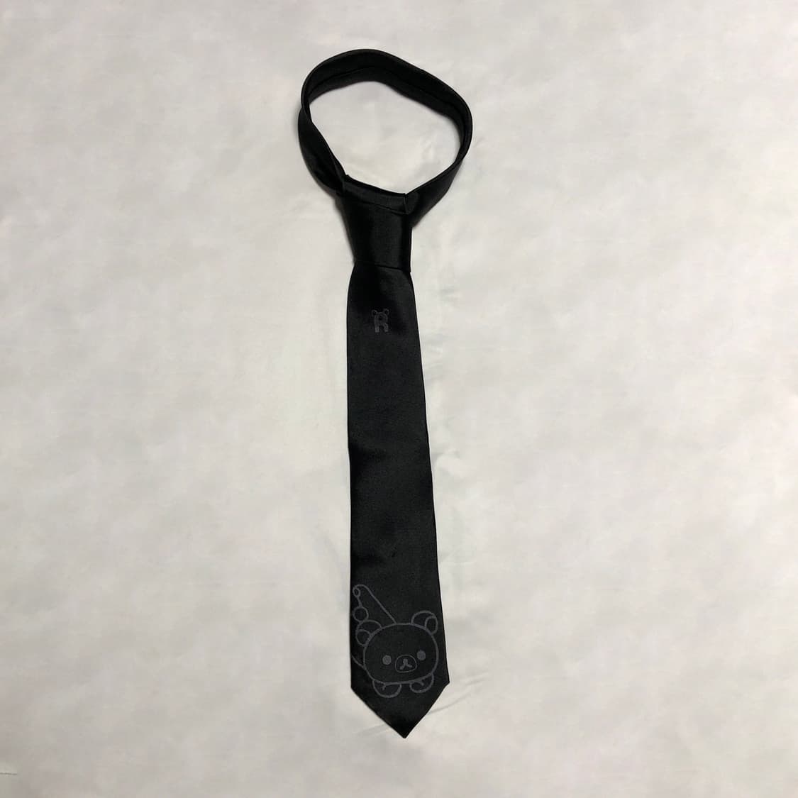 리락쿠마 실크 넥타이 블랙 상품이미지3