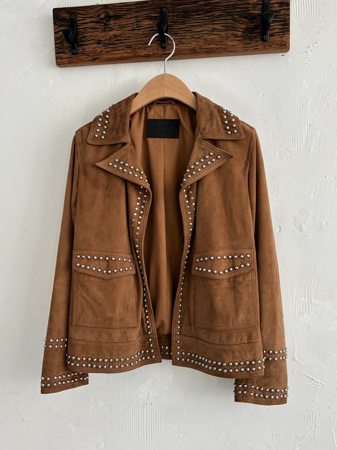 All Saints 올세인츠 브라운컬러 스터드 스웨이드 자켓 상품이미지6