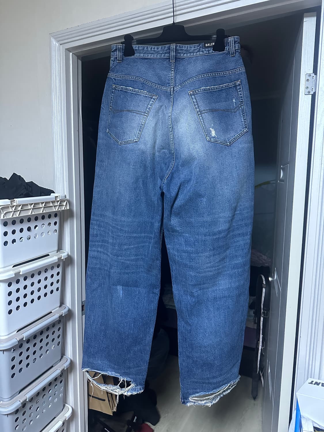 [L] 발렌시아가 풀업 데님 팬츠 중청 상품이미지2
