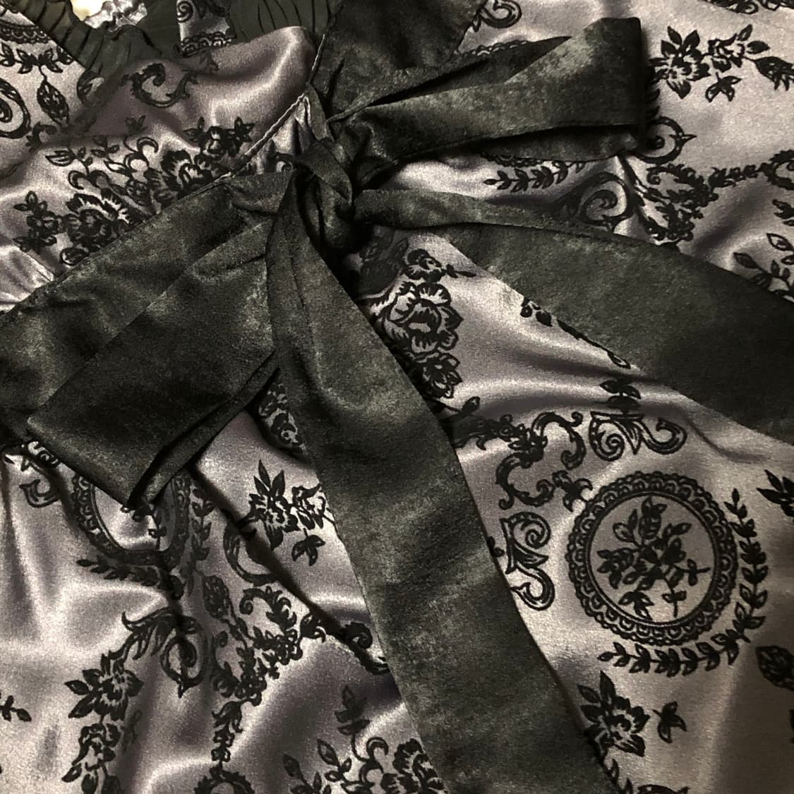 [Vintage] Charcoal Satin Lace Slip Dress 상품이미지6