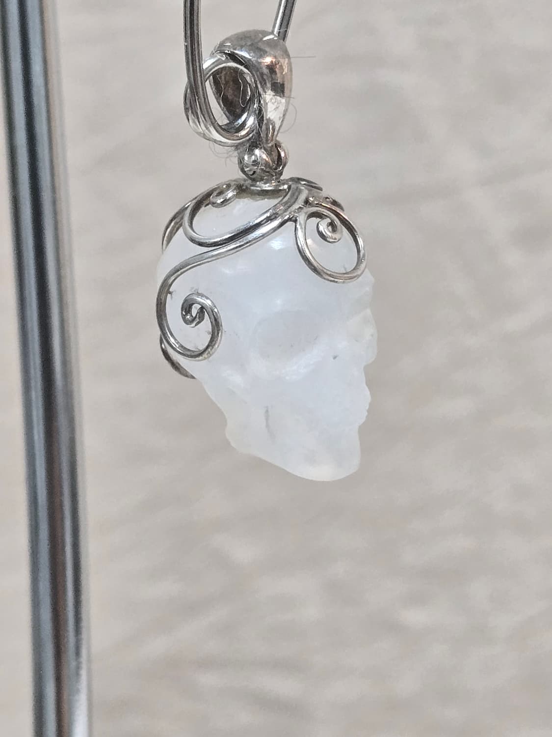 천연 백수정 스컬 펜던트 | 925 실버 해골 목걸이 빈티지 보헤미안 상품이미지8