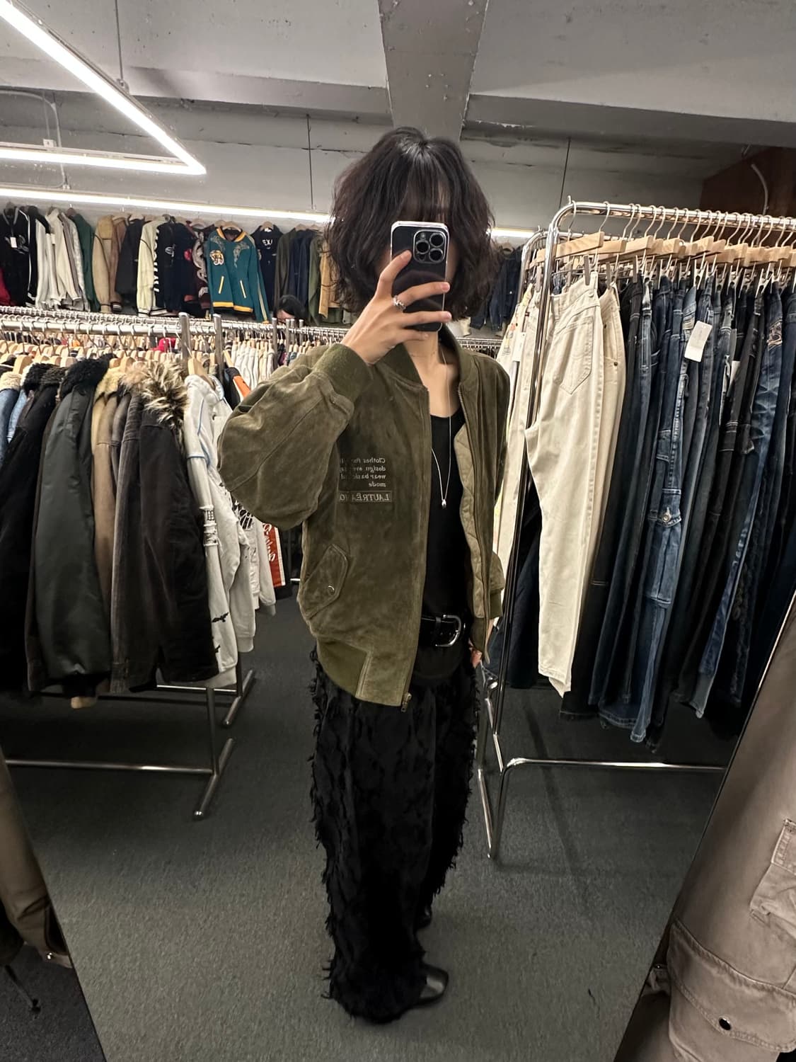 OS)로트레아몽 빈티지 스웨이드 MA-1 블루종 자켓 상품이미지1