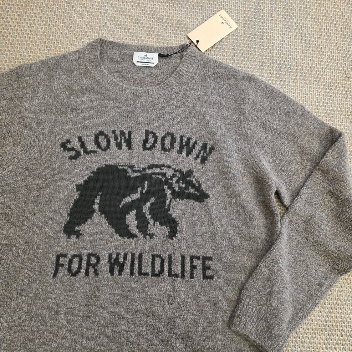 1971 브룩스필드 이탈리안 최고급 오트밀 크루넥 니트 스웨터 상품이미지3