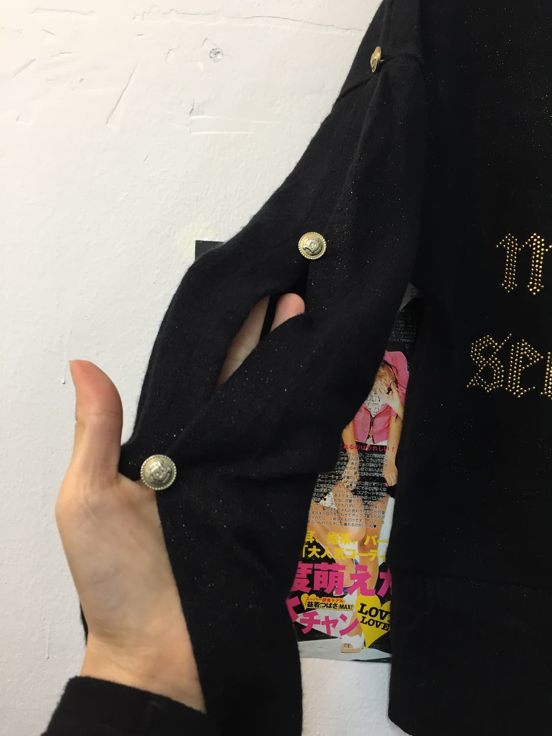 골드 큐빅 버튼 갸루 티셔츠 상품이미지4