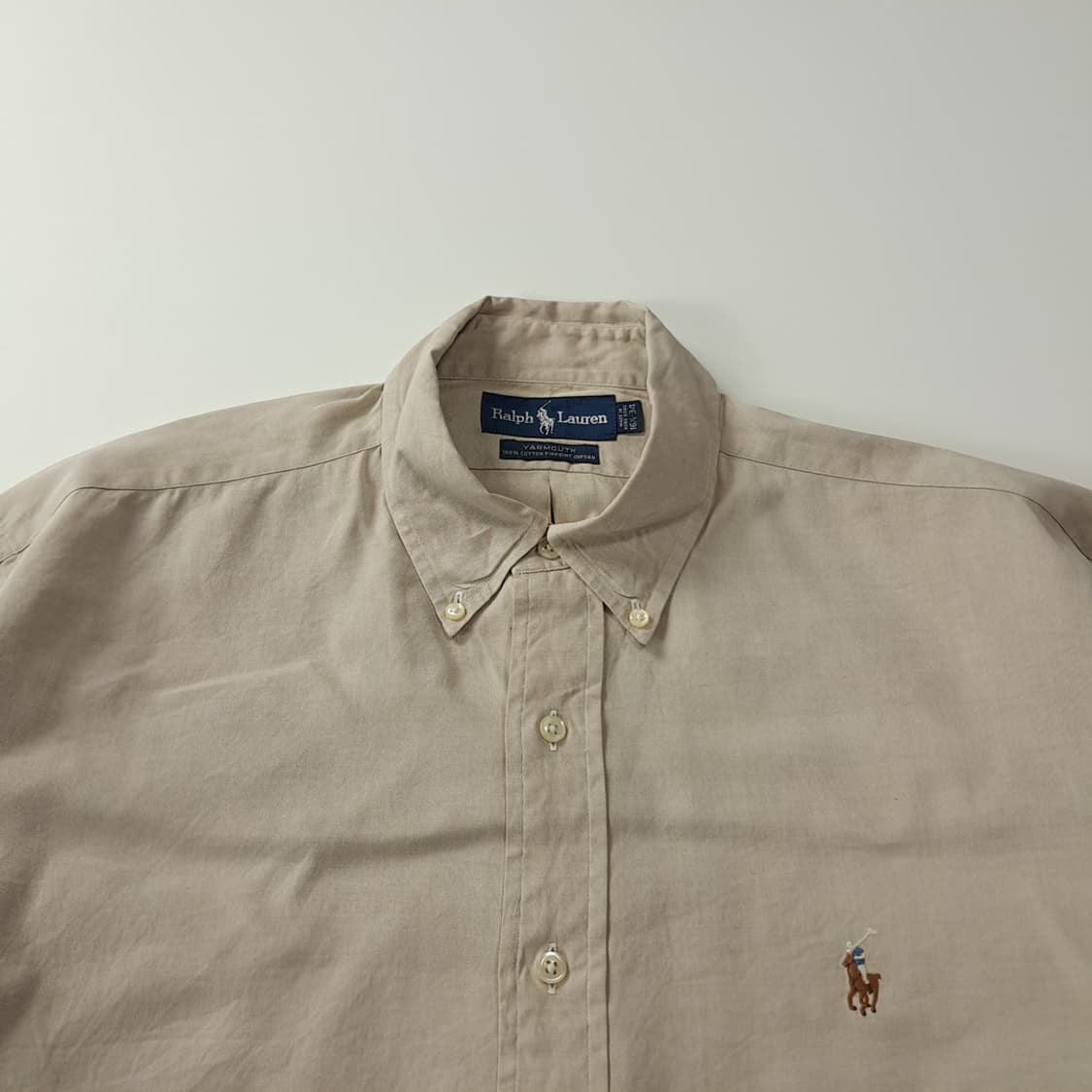 CK763 XL 폴로 90s 홍콩판 실키 베이지 셔츠 남방 상품이미지2