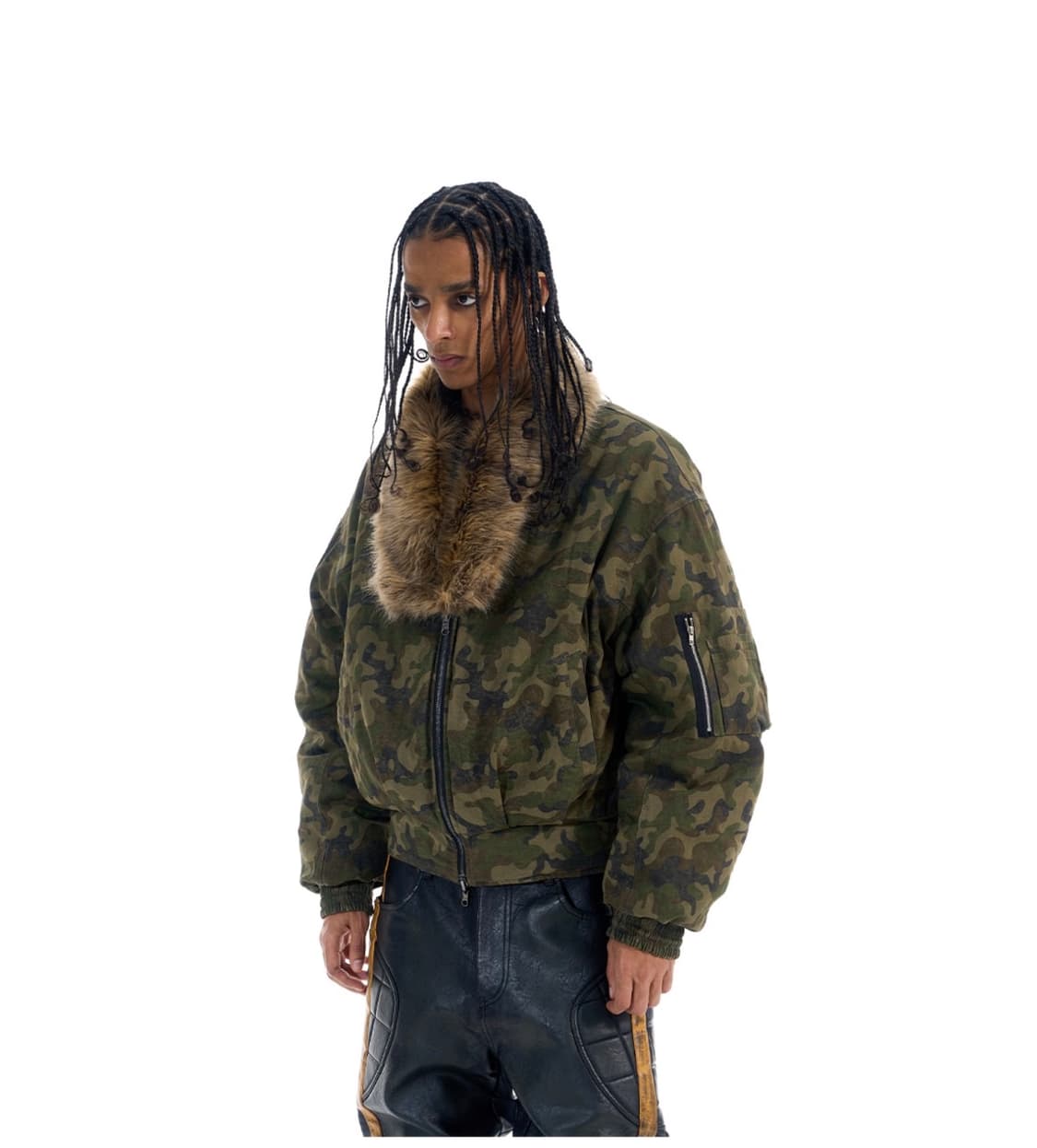Reversible Camo Fur Collar Bomber 상품이미지2