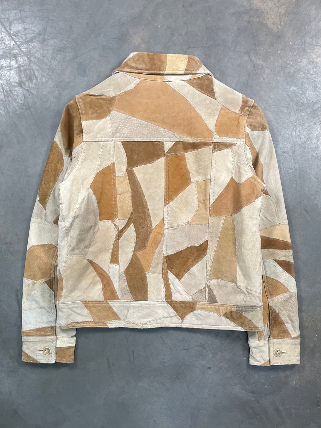 재팬 빈티지 패치워크 레더 숏 자켓 상품이미지5