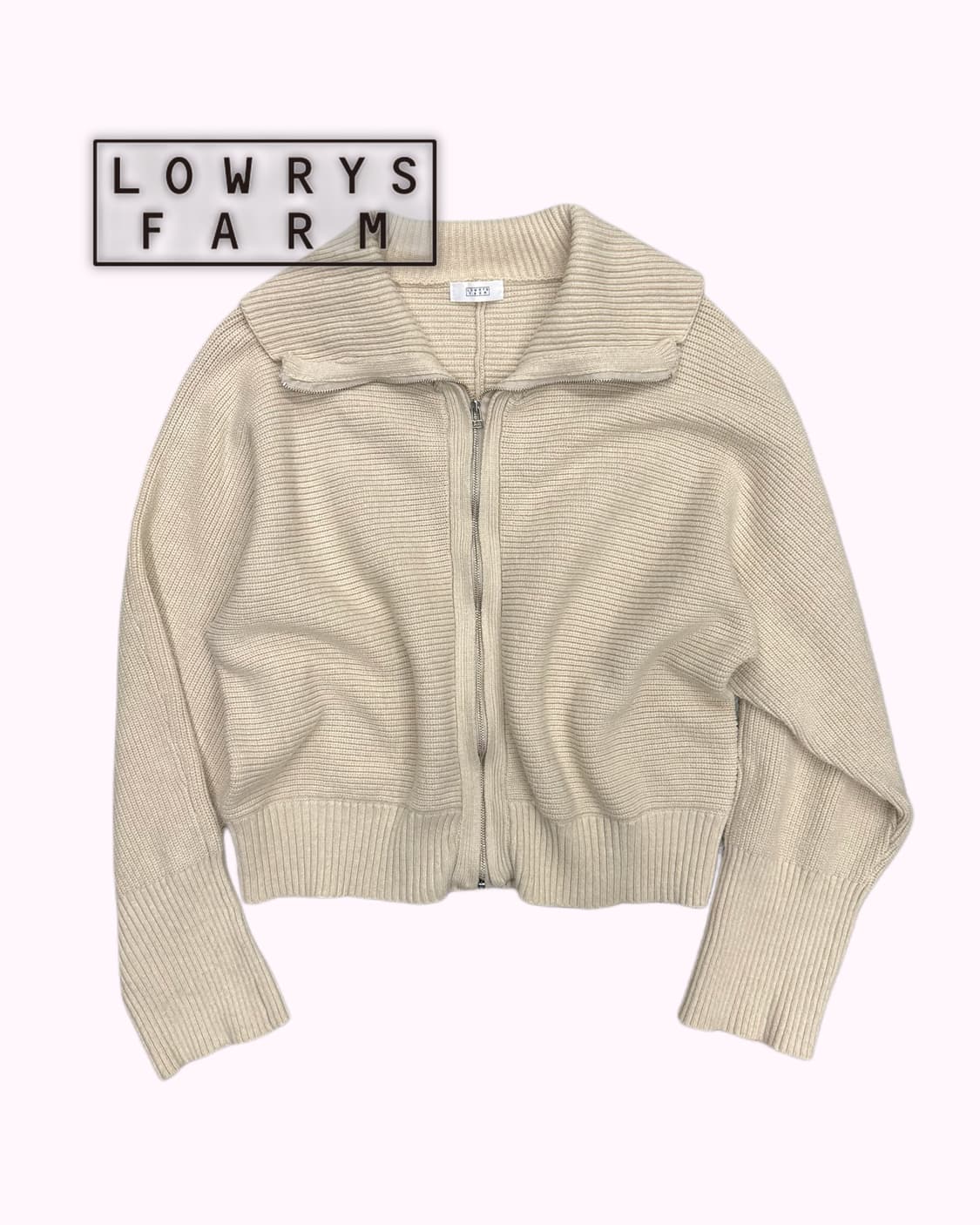 ribbed beige knit zip-up 상품이미지1