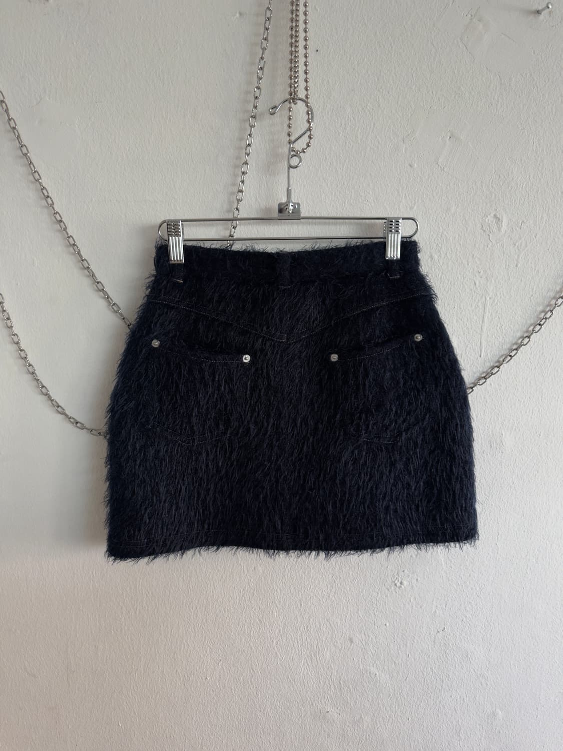 darich 다리치 헤어리 데님라이크 퍼 미니스커트 상품이미지7