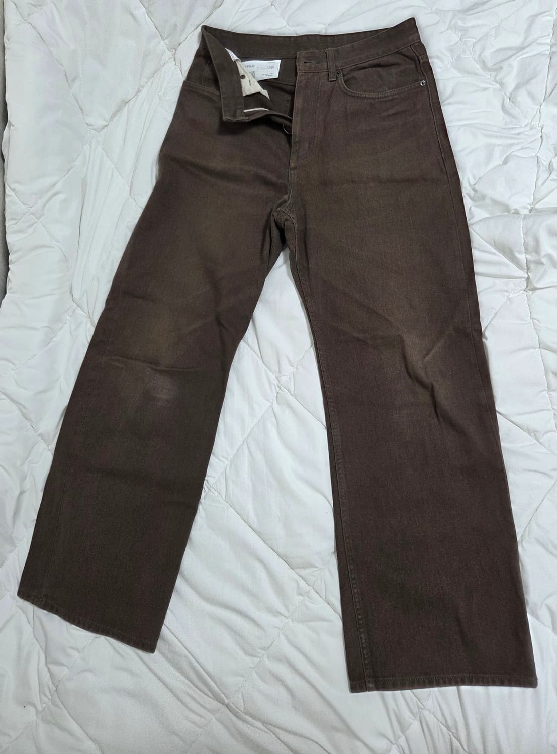 벨리에 트루와이드 데님팬츠 워시드 브라운 상품이미지1