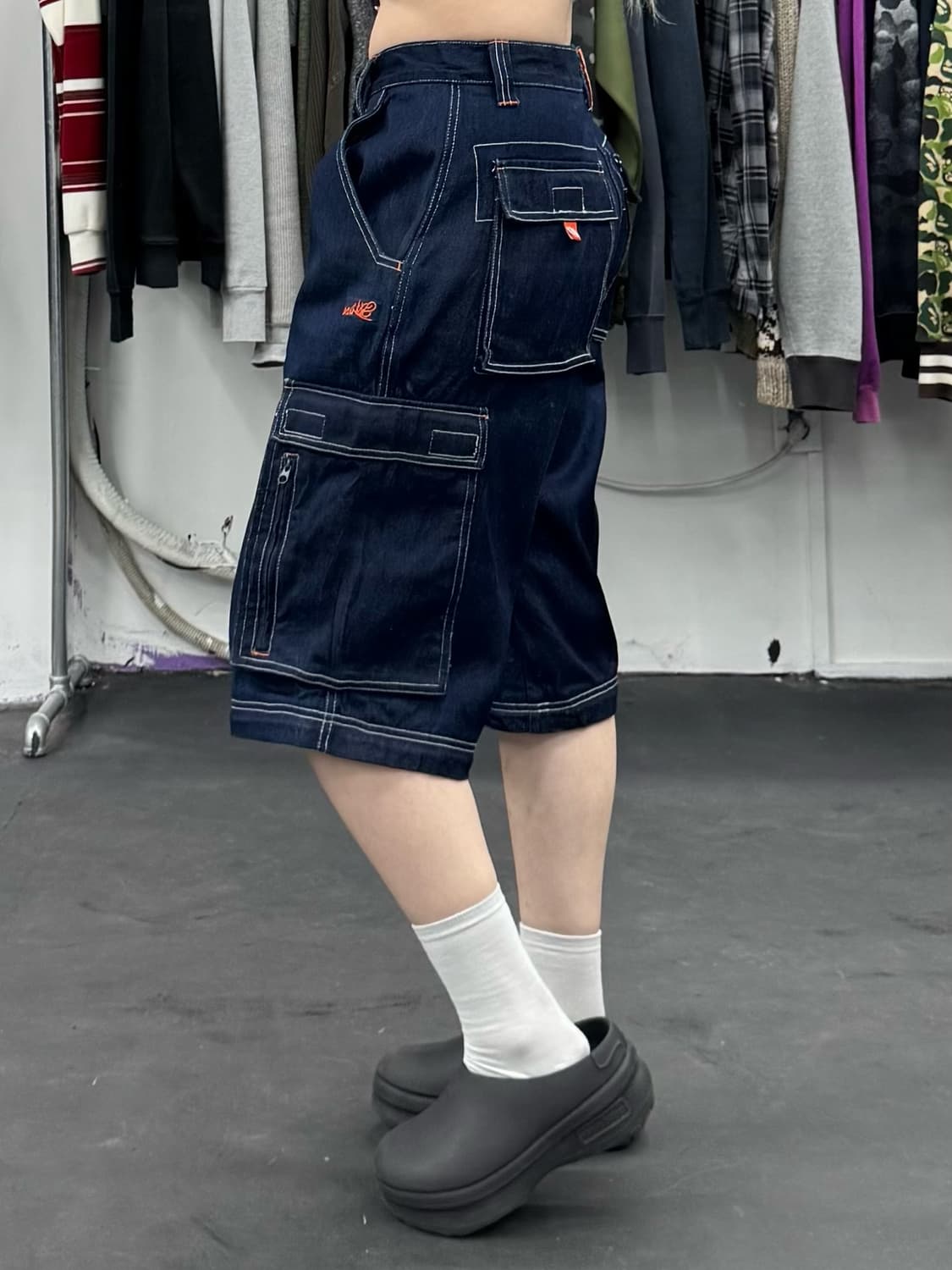 VTG 스티치 데님 카고 반바지 상품이미지3