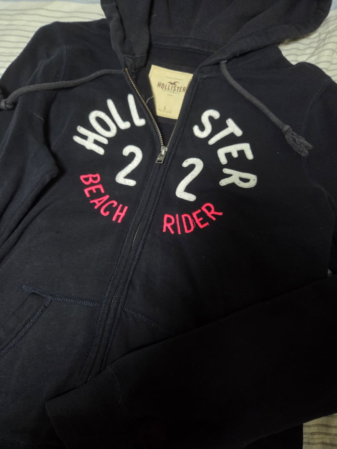 홀리스터 네이비 원형로고 후드집업 상품이미지3