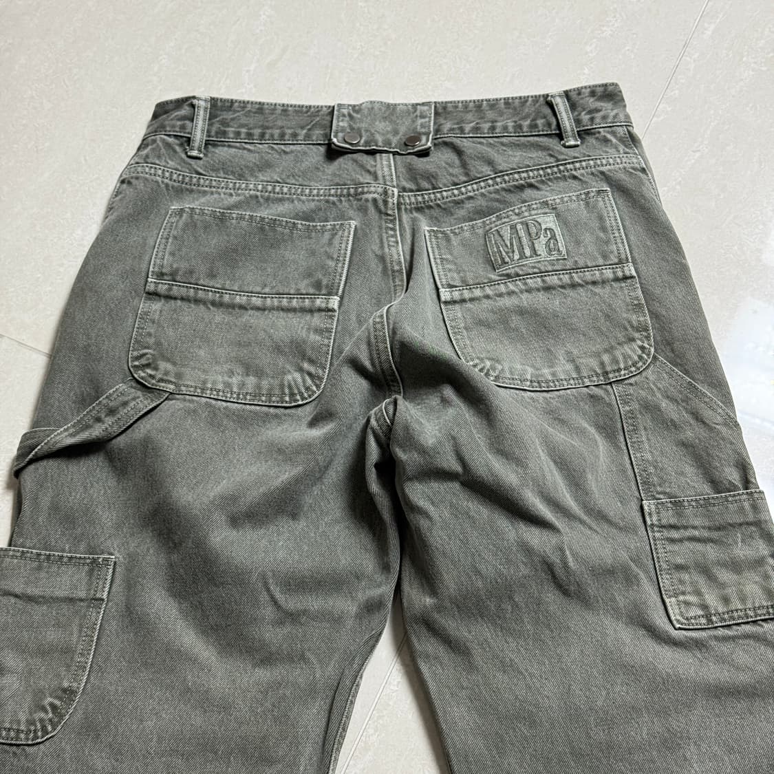 플라스틱프로덕트 MPA 더블니 팬츠 카키 데님 청바지 상품이미지3