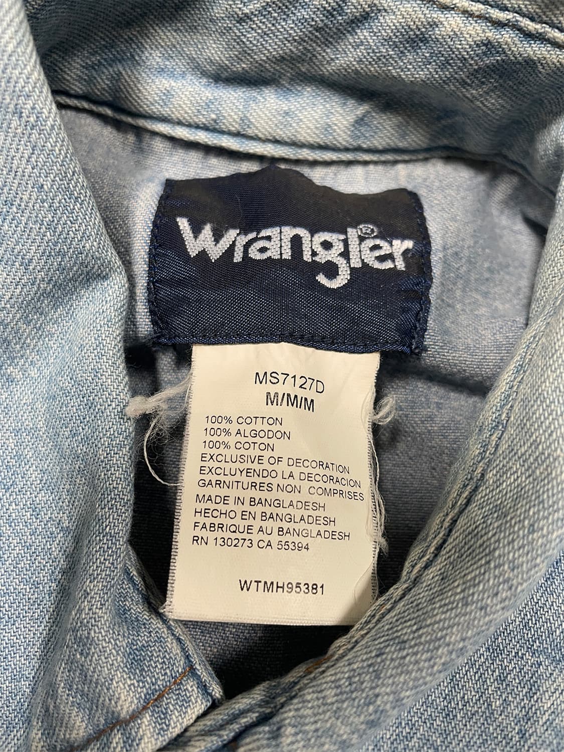 빈티지 랭글러 연청 데님 웨스턴 셔츠 상품이미지7