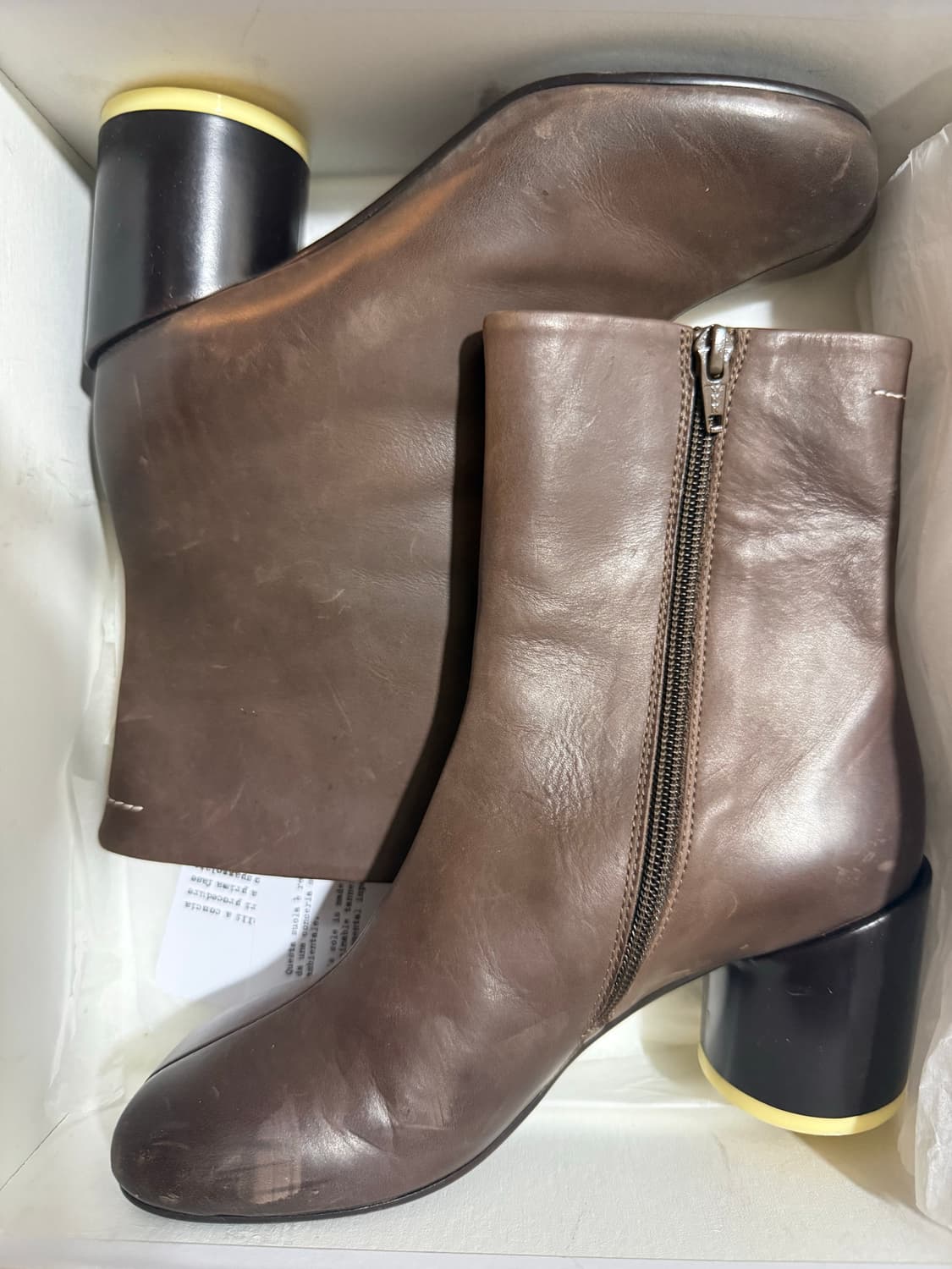 MM6 마르지엘라 아나토믹 앵클 부츠 38사이즈 브라운 상품이미지3