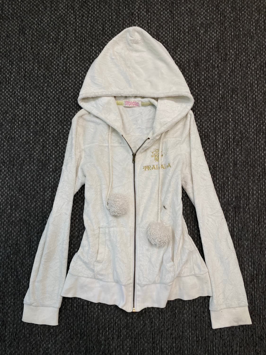[Tralala]Gal Mood White Hoodie Zip Up 상품이미지1